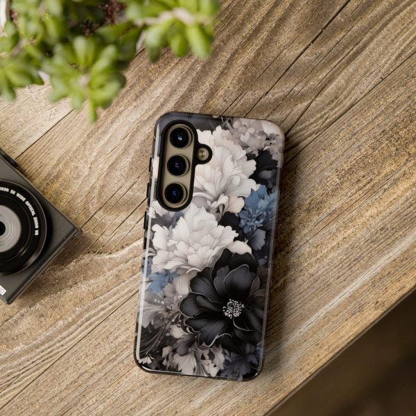 Black and White Flowers iPhone | Samsung | Samsung Galaxy | Google Pixel - Cell Phone Tough Cases - Image 189