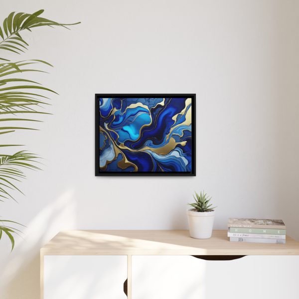 Royal Blue Gold RB1 Marble Matte Canvas, Black Frame - Image 15