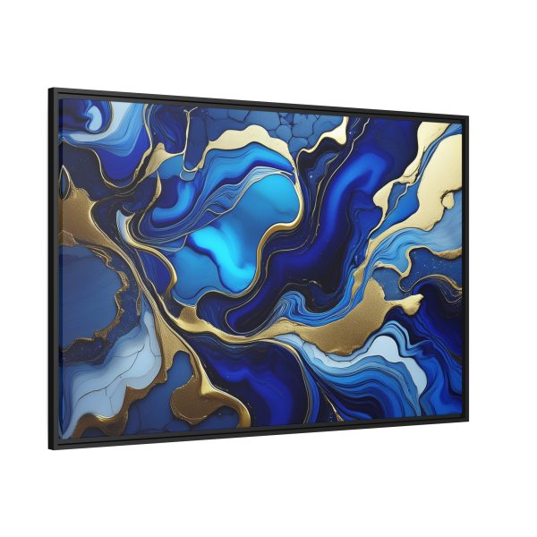 Royal Blue Gold RB1 Marble Matte Canvas, Black Frame - Image 38