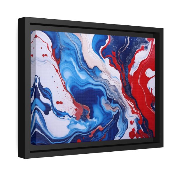 Red White and Blue TS1 Marble Matte Canvas, Black Frame - Image 2