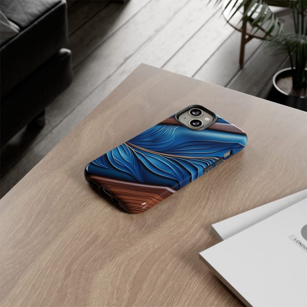 Blue Leather iPhone | Samsung | Samsung Galaxy | Google Pixel - Cell Phone Tough Cases - Image 89