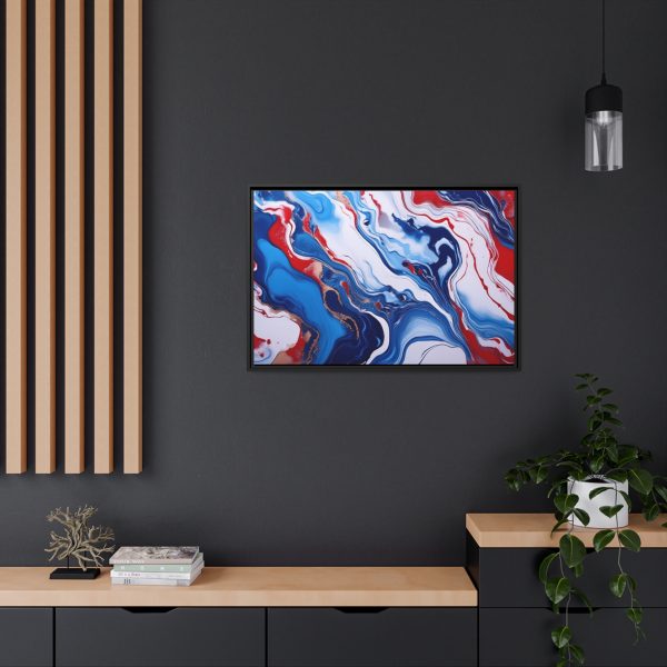 Red White and Blue TS3 Marble Matte Canvas, Black Frame - Image 32