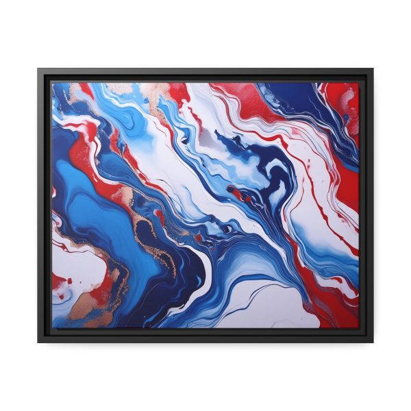 Red White and Blue TS3 Marble Matte Canvas, Black Frame - Image 13