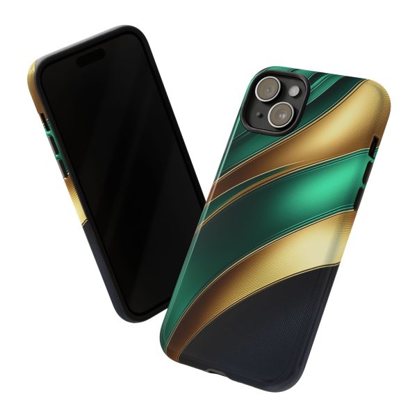 Green and Gold iPhone | Samsung | Samsung Galaxy | Google Pixel - Cell Phone Tough Cases - Image 168