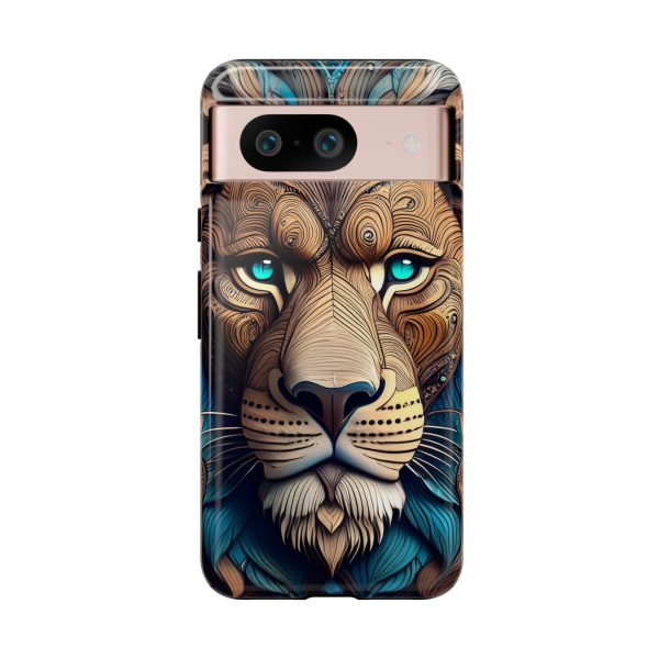 Wood Lion Art iPhone | Google Pixel - Cell Phone Tough Cases - Image 127