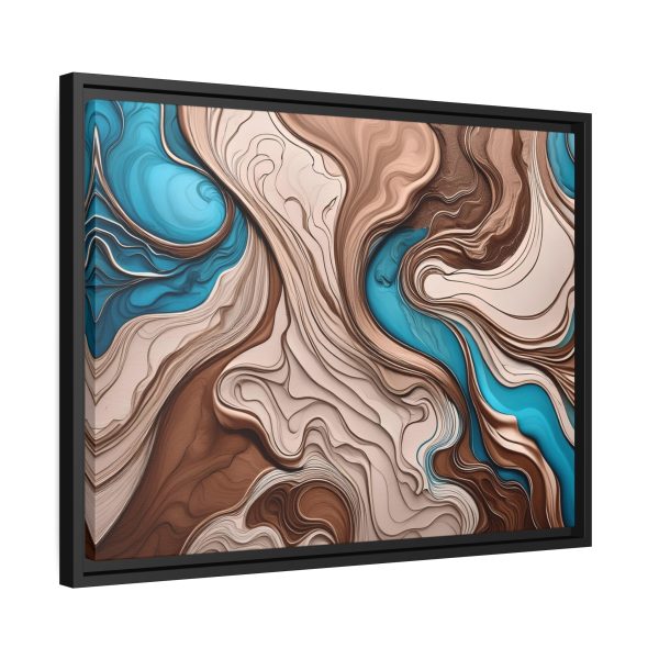 Brown and Teal Abstract BT1 Matte Canvas, Black Frame - Image 18