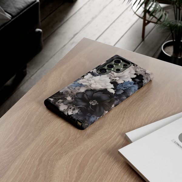 Black and White Flowers iPhone | Samsung | Samsung Galaxy | Google Pixel - Cell Phone Tough Cases - Image 144