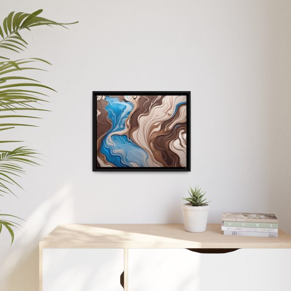 Brown and Teal Abstract BT3 Matte Canvas, Black Frame - Image 15