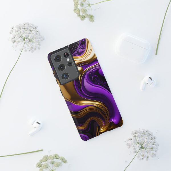 Purple and Gold Liquid iPhone | Samsung | Samsung Galaxy | Google Pixel - Cell Phone Tough Cases - Image 58