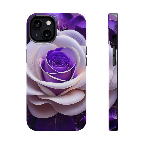 Purple and White Custom Magnetic Tough Case for iPhone - Dual Layer Protection with MagSafe® Compatibility - Matte or Glossy Finish - Image 46