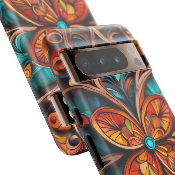 Wood Grain Flower iPhone | Samsung | Samsung Galaxy | Google Pixel - Cell Phone Tough Cases - Image 221