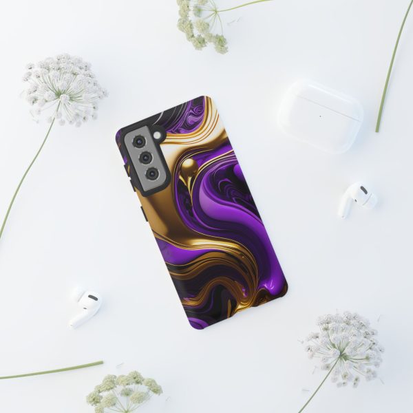 Purple and Gold Liquid iPhone | Samsung | Samsung Galaxy | Google Pixel - Cell Phone Tough Cases - Image 52