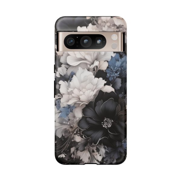 Black and White Flowers iPhone | Samsung | Samsung Galaxy | Google Pixel - Cell Phone Tough Cases - Image 220