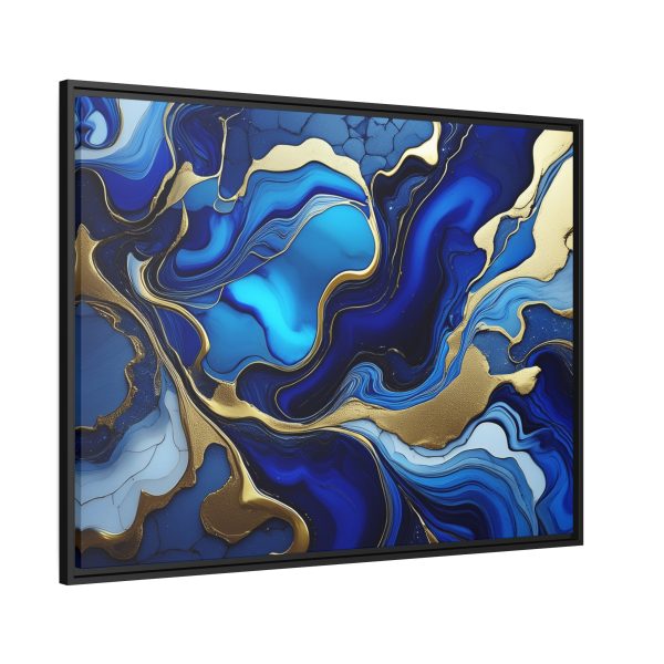 Royal Blue Gold RB1 Marble Matte Canvas, Black Frame - Image 34