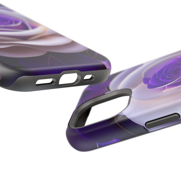 Purple and White Custom Magnetic Tough Case for iPhone - Dual Layer Protection with MagSafe® Compatibility - Matte or Glossy Finish - Image 89