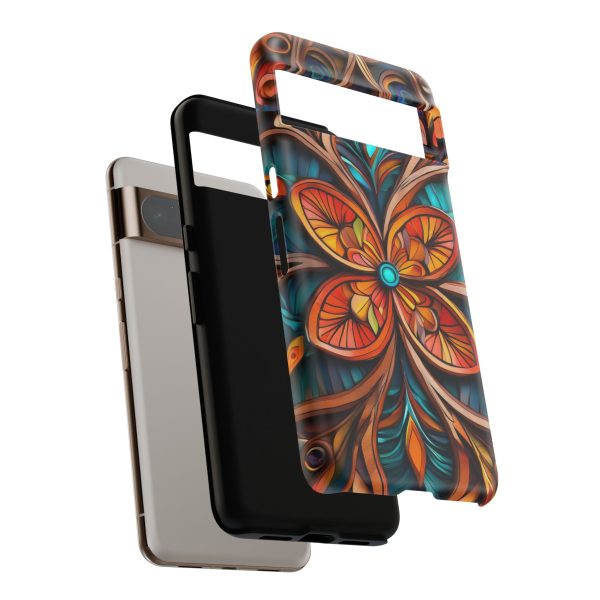 Wood Grain Flower iPhone | Samsung | Samsung Galaxy | Google Pixel - Cell Phone Tough Cases - Image 223