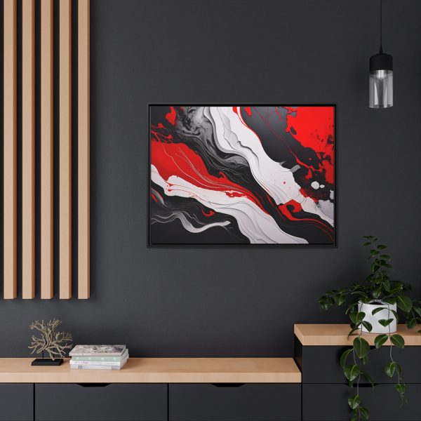 Red and Black Abstract 3 Matte Canvas, Black Frame - Image 36