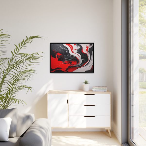 Red and Black Abstract 1 Matte Canvas, Black Frame - Image 31