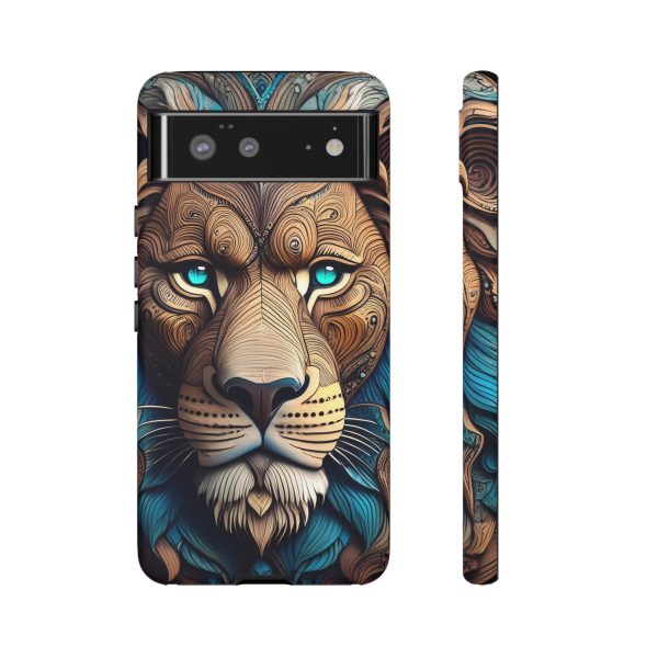 Wood Lion Art iPhone | Google Pixel - Cell Phone Tough Cases - Image 43