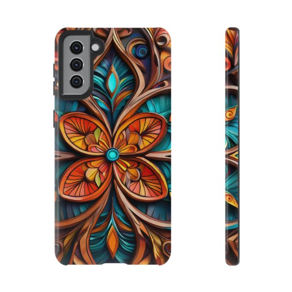 Wood Grain Flower iPhone | Samsung | Samsung Galaxy | Google Pixel - Cell Phone Tough Cases - Image 53