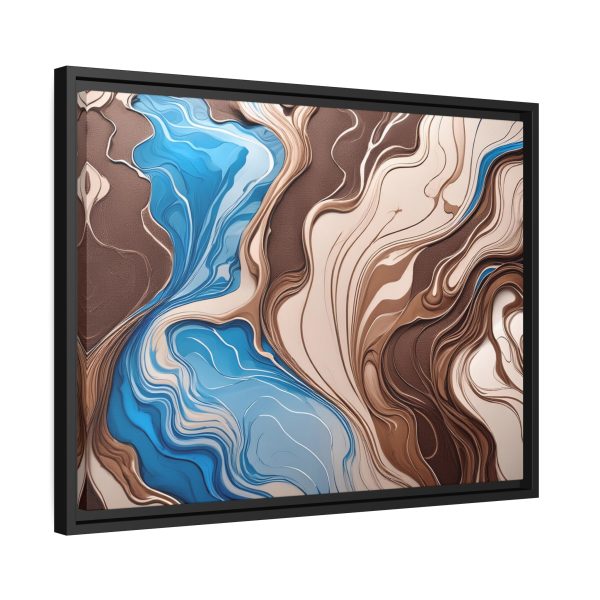 Brown and Teal Abstract BT3 Matte Canvas, Black Frame - Image 18