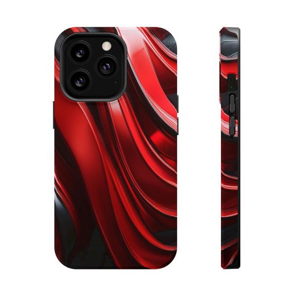 Red and Black Custom Magnetic Tough Case for iPhone - Dual Layer Protection with MagSafe® Compatibility - Matte or Glossy Finish - Image 66