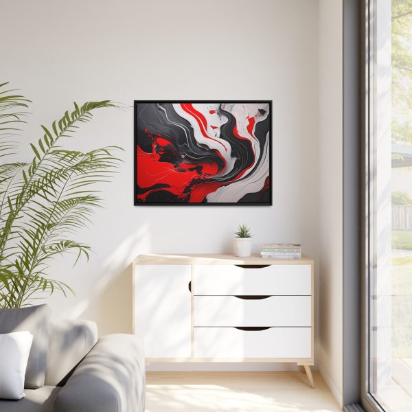 Red and Black Abstract 1 Matte Canvas, Black Frame - Image 35