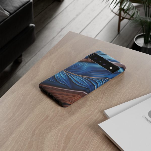 Blue Leather iPhone | Samsung | Samsung Galaxy | Google Pixel - Cell Phone Tough Cases - Image 157