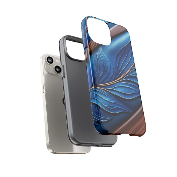 Blue Leather iPhone | Samsung | Samsung Galaxy | Google Pixel - Cell Phone Tough Cases - Image 92