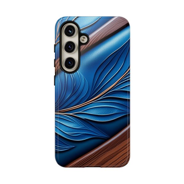 Blue Leather iPhone | Samsung | Samsung Galaxy | Google Pixel - Cell Phone Tough Cases - Image 186