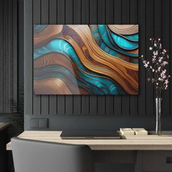 Teal and Wood Grain Acrylic Prints - Image 24