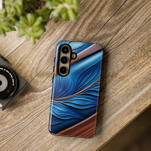 Blue Leather iPhone | Samsung | Samsung Galaxy | Google Pixel - Cell Phone Tough Cases - Image 185