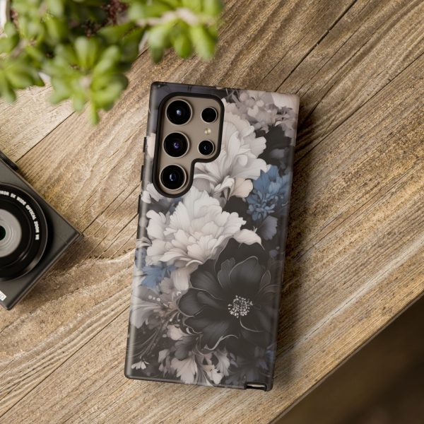 Black and White Flowers iPhone | Samsung | Samsung Galaxy | Google Pixel - Cell Phone Tough Cases - Image 214