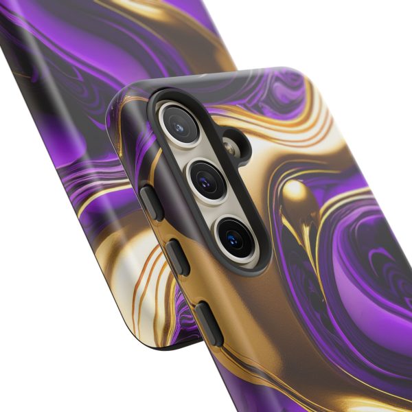 Purple and Gold Liquid iPhone | Samsung | Samsung Galaxy | Google Pixel - Cell Phone Tough Cases - Image 191