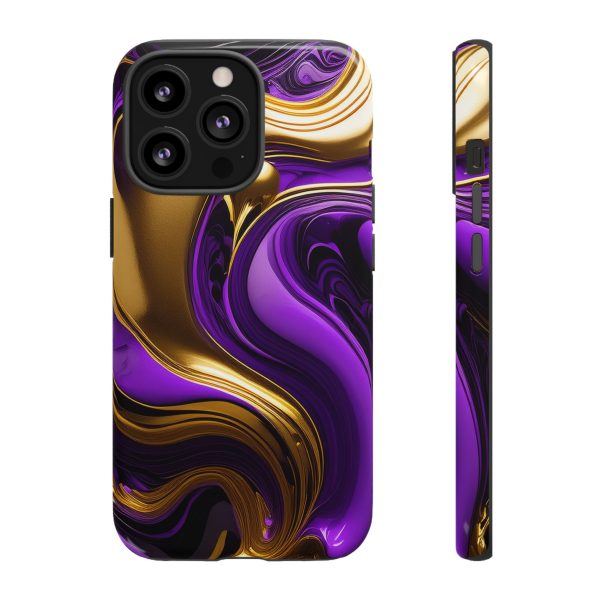 Purple and Gold Liquid iPhone | Samsung | Samsung Galaxy | Google Pixel - Cell Phone Tough Cases - Image 41