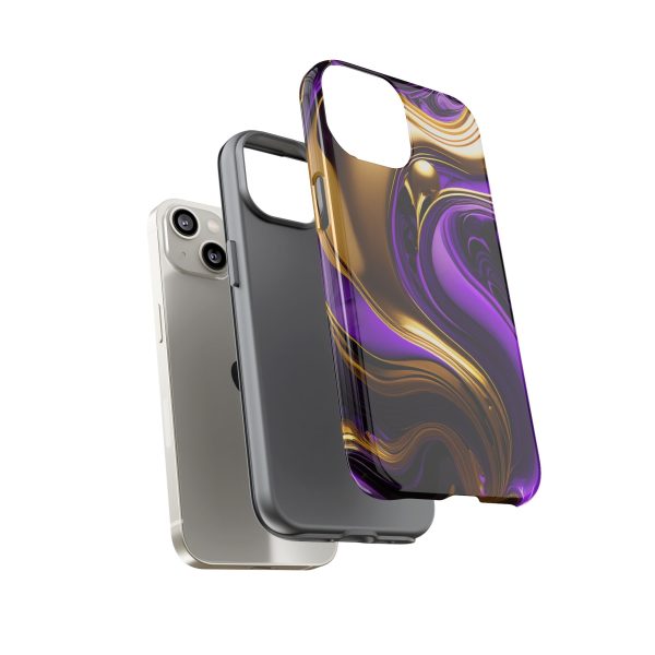 Purple and Gold Liquid iPhone | Samsung | Samsung Galaxy | Google Pixel - Cell Phone Tough Cases - Image 91