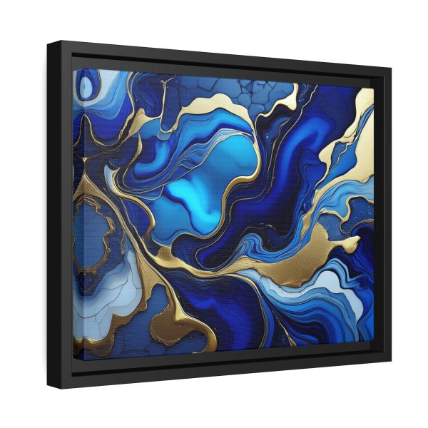 Royal Blue Gold RB1 Marble Matte Canvas, Black Frame - Image 6