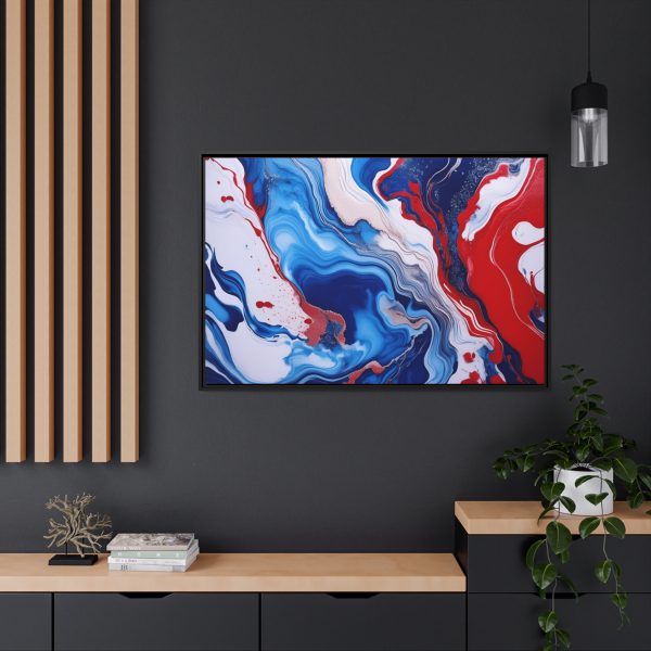 Red White and Blue TS1 Marble Matte Canvas, Black Frame - Image 40