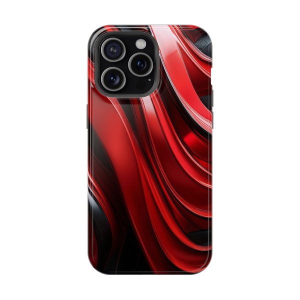 Red and Black Custom Magnetic Tough Case for iPhone - Dual Layer Protection with MagSafe® Compatibility - Matte or Glossy Finish - Image 111