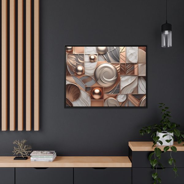 Neutral Colors Abstract Matte Canvas, Black Frame - Image 36