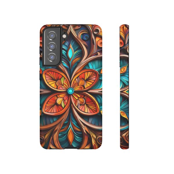 Wood Grain Flower iPhone | Samsung | Samsung Galaxy | Google Pixel - Cell Phone Tough Cases - Image 75