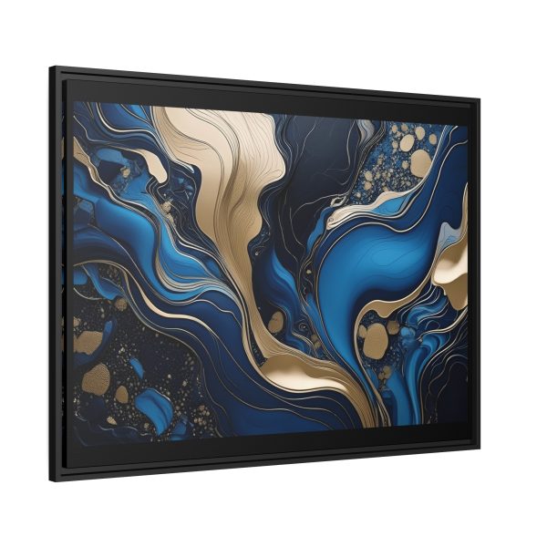 Blue Gold Abstract Art 3 Matte Canvas, Black Frame - Image 34