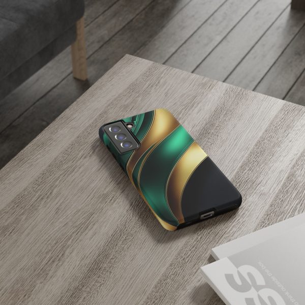 Green and Gold iPhone | Samsung | Samsung Galaxy | Google Pixel - Cell Phone Tough Cases - Image 76