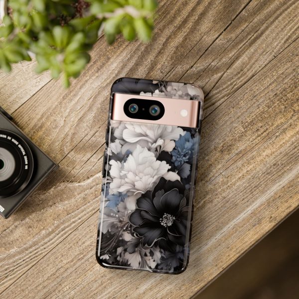 Black and White Flowers iPhone | Samsung | Samsung Galaxy | Google Pixel - Cell Phone Tough Cases - Image 229