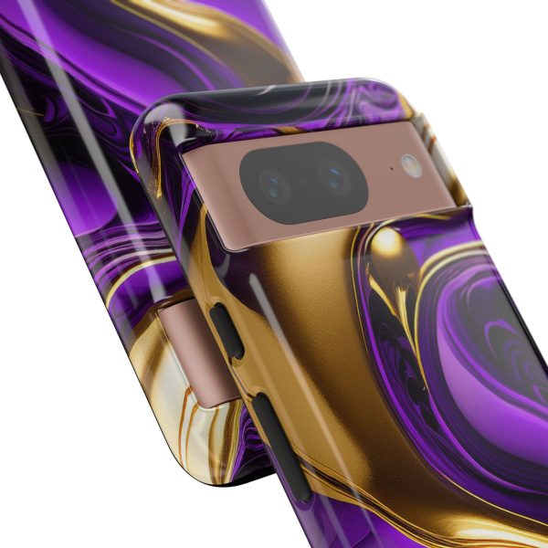 Purple and Gold Liquid iPhone | Samsung | Samsung Galaxy | Google Pixel - Cell Phone Tough Cases - Image 226