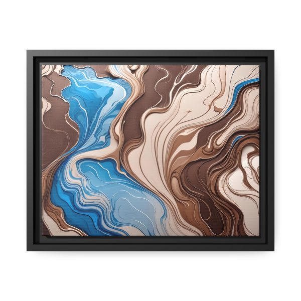 Brown and Teal Abstract BT3 Matte Canvas, Black Frame - Image 5