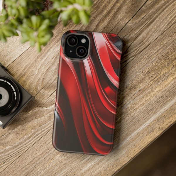 Red and Black Custom Magnetic Tough Case for iPhone - Dual Layer Protection with MagSafe® Compatibility - Matte or Glossy Finish - Image 110