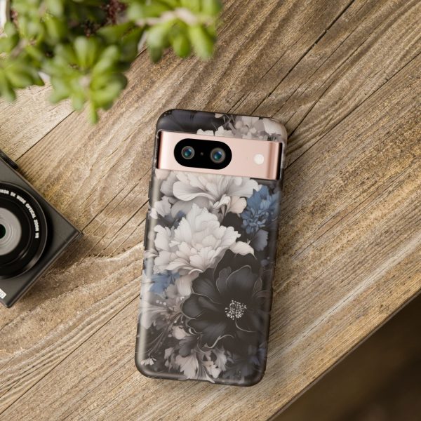 Black and White Flowers iPhone | Samsung | Samsung Galaxy | Google Pixel - Cell Phone Tough Cases - Image 234