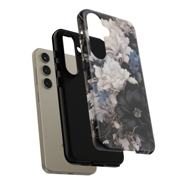 Black and White Flowers iPhone | Samsung | Samsung Galaxy | Google Pixel - Cell Phone Tough Cases - Image 193