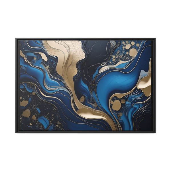 Blue Gold Abstract Art 3 Matte Canvas, Black Frame - Image 37